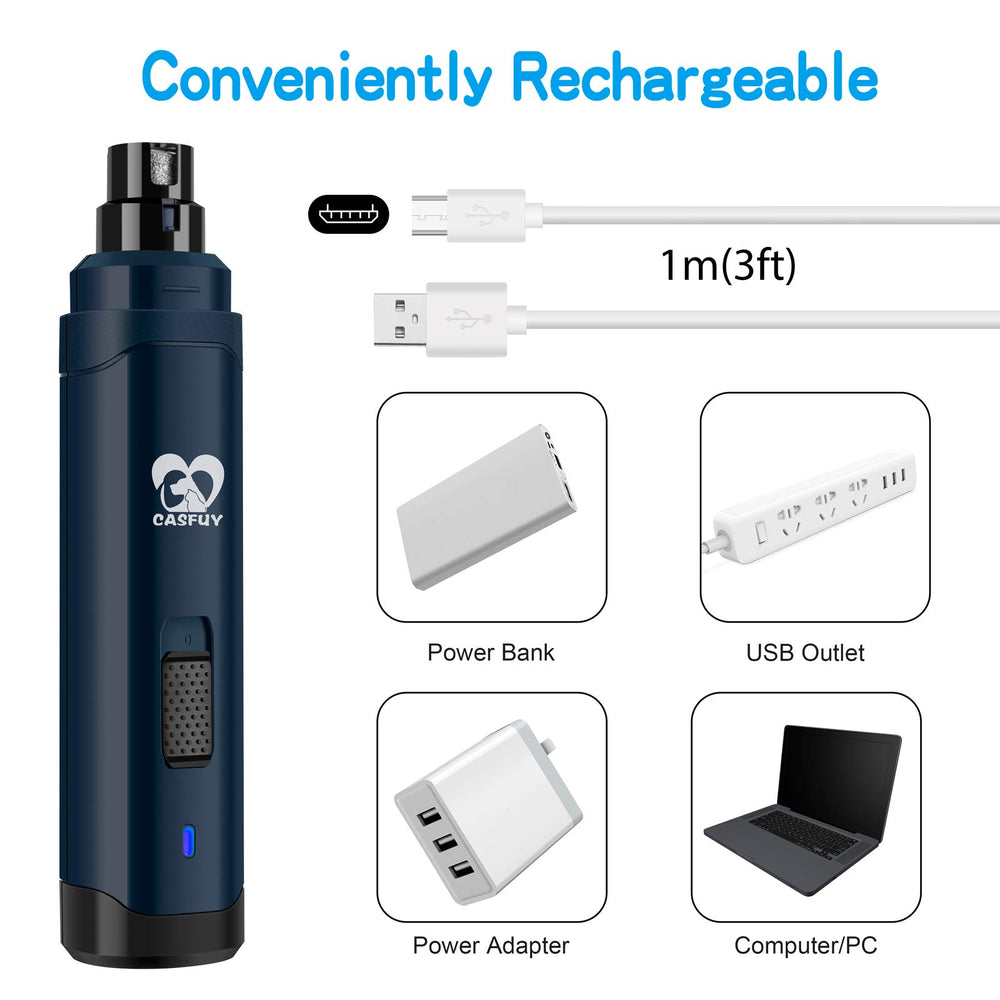 Casfuy dog nail grinder upgraded 2-speed-switch lets you adjust power.