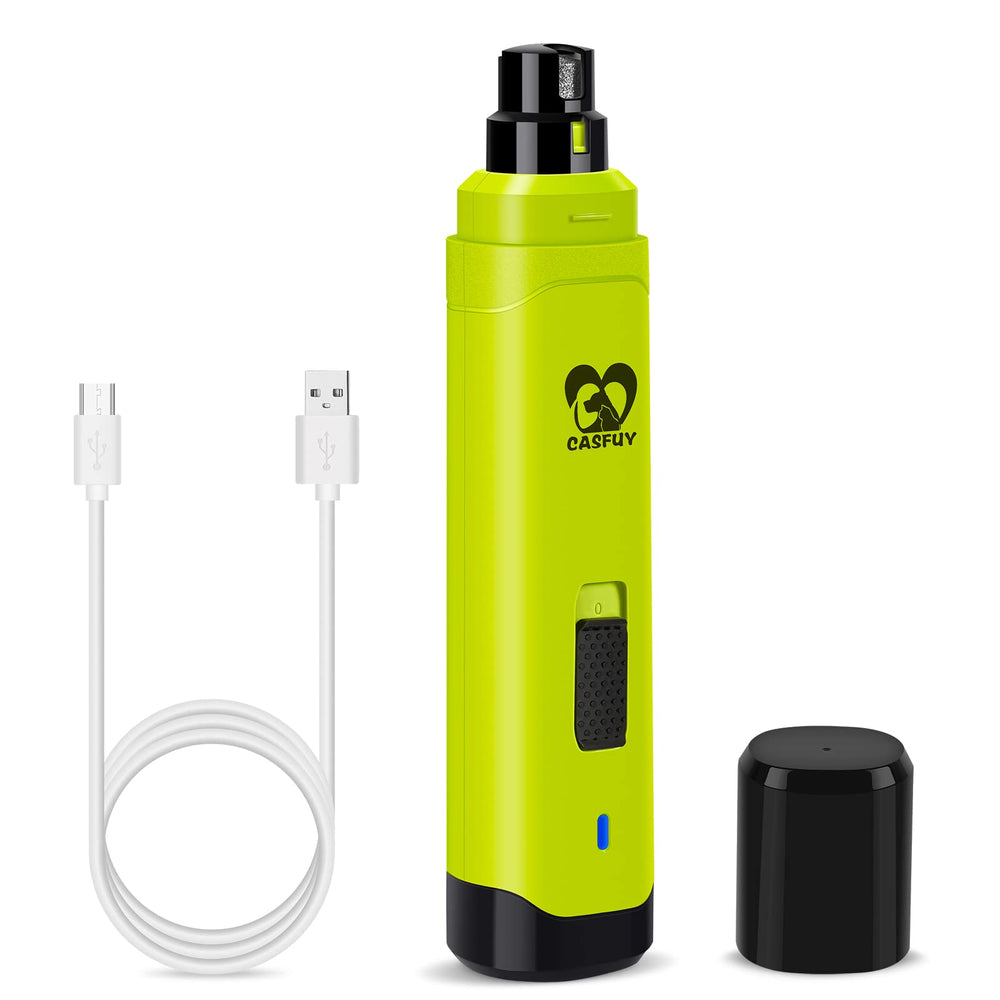 Casfuy dog nail grinder upgraded side view showing compact cordless design for home grooming.
