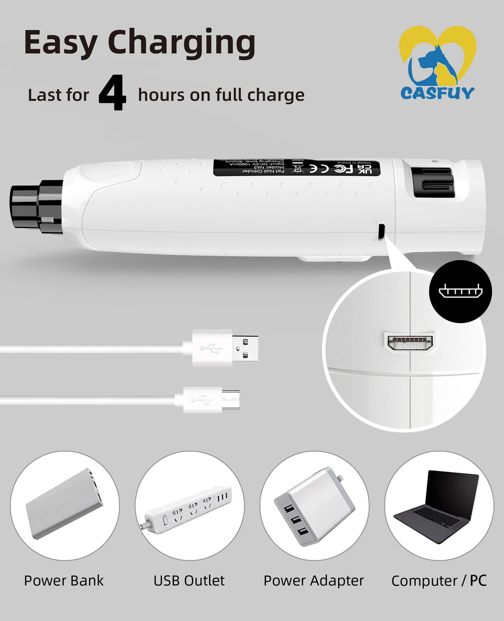 Casfuy nail grinder kit includes dust cap for clean grooming.