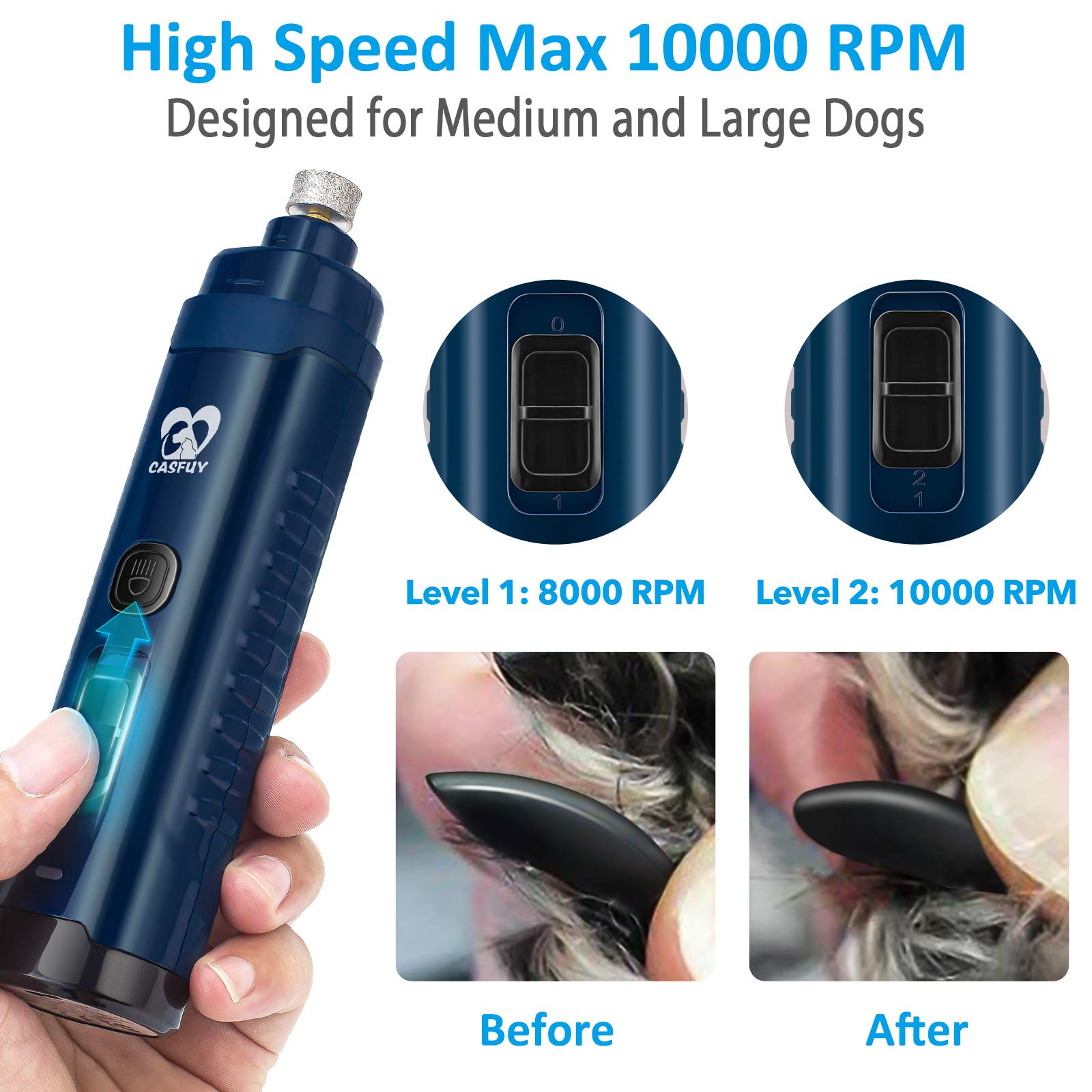 Casfuy quiet nail grinder with low vibration