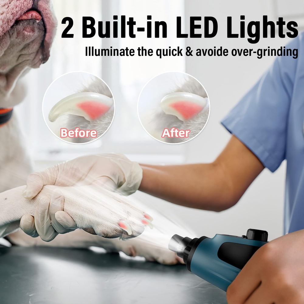 Casfuy Smart 6-Speed dog nail grinder dust-free cap keeps the grooming area clean during grinding