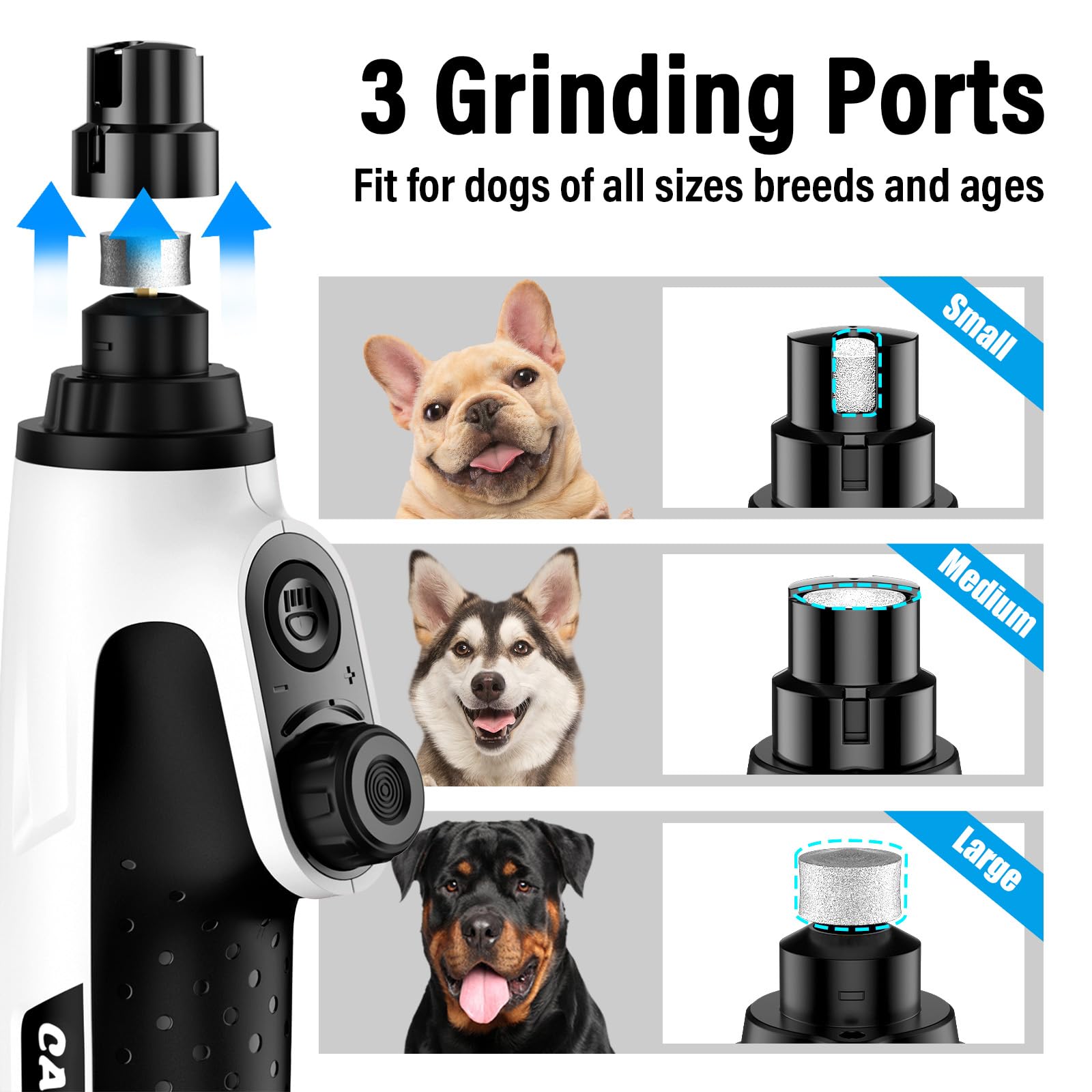 Casfuy Smart 6-Speed Nail Grinder packaging showing accessories and guide.