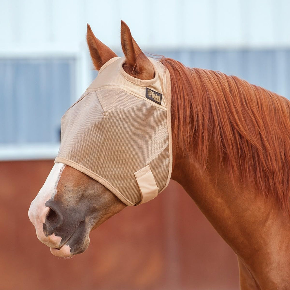 Cashel Econo Fly Mask front view highlighting lightweight mesh for sun and insect protection.