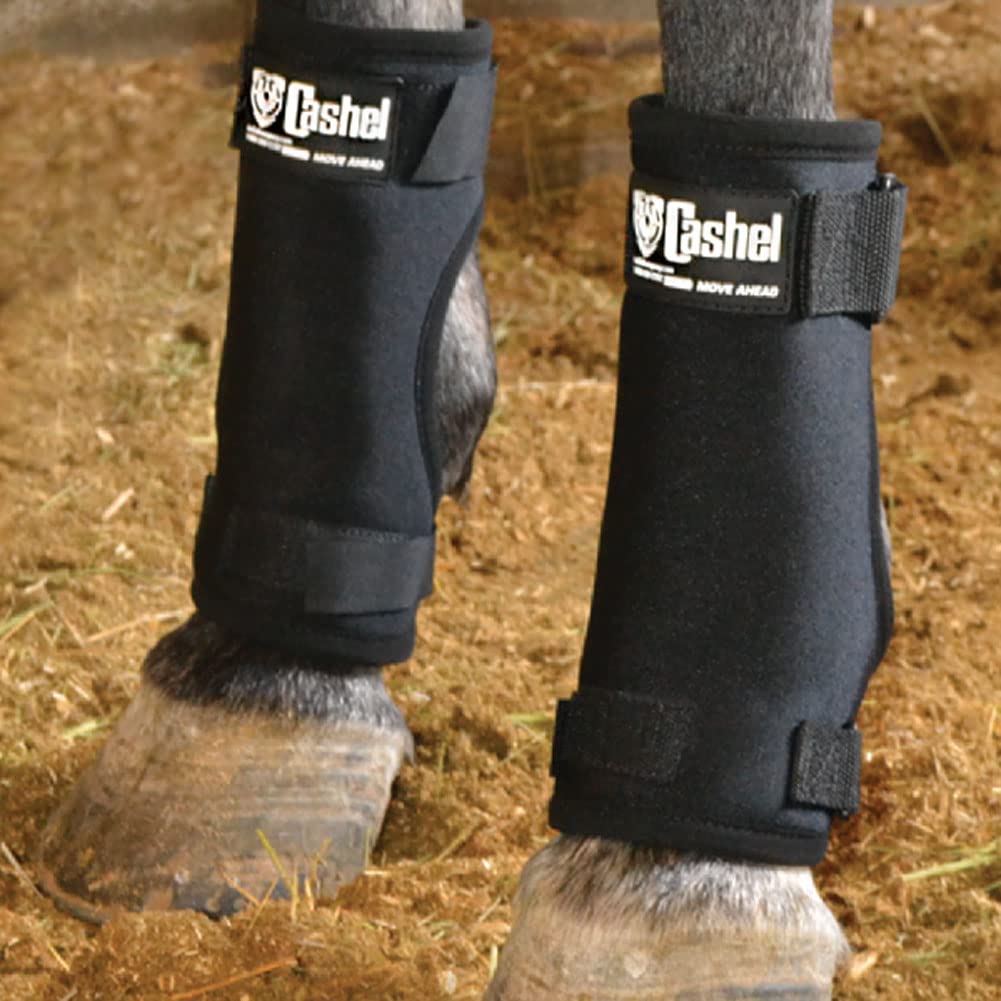 Cashel Stall Sore Boots back view shows open-back ventilation and adjustable fit