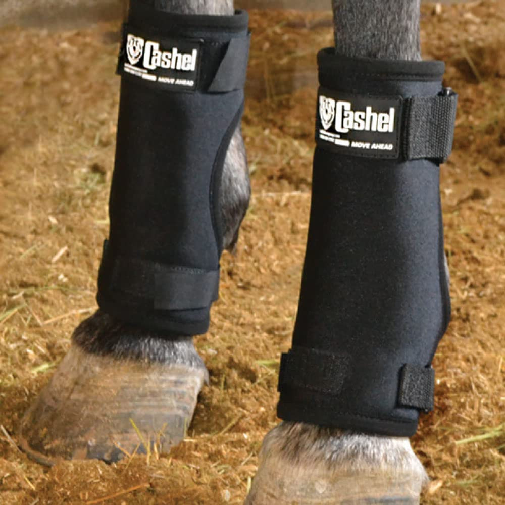 Cashel Stall Sore Boots back view shows open-back ventilation and adjustable fit