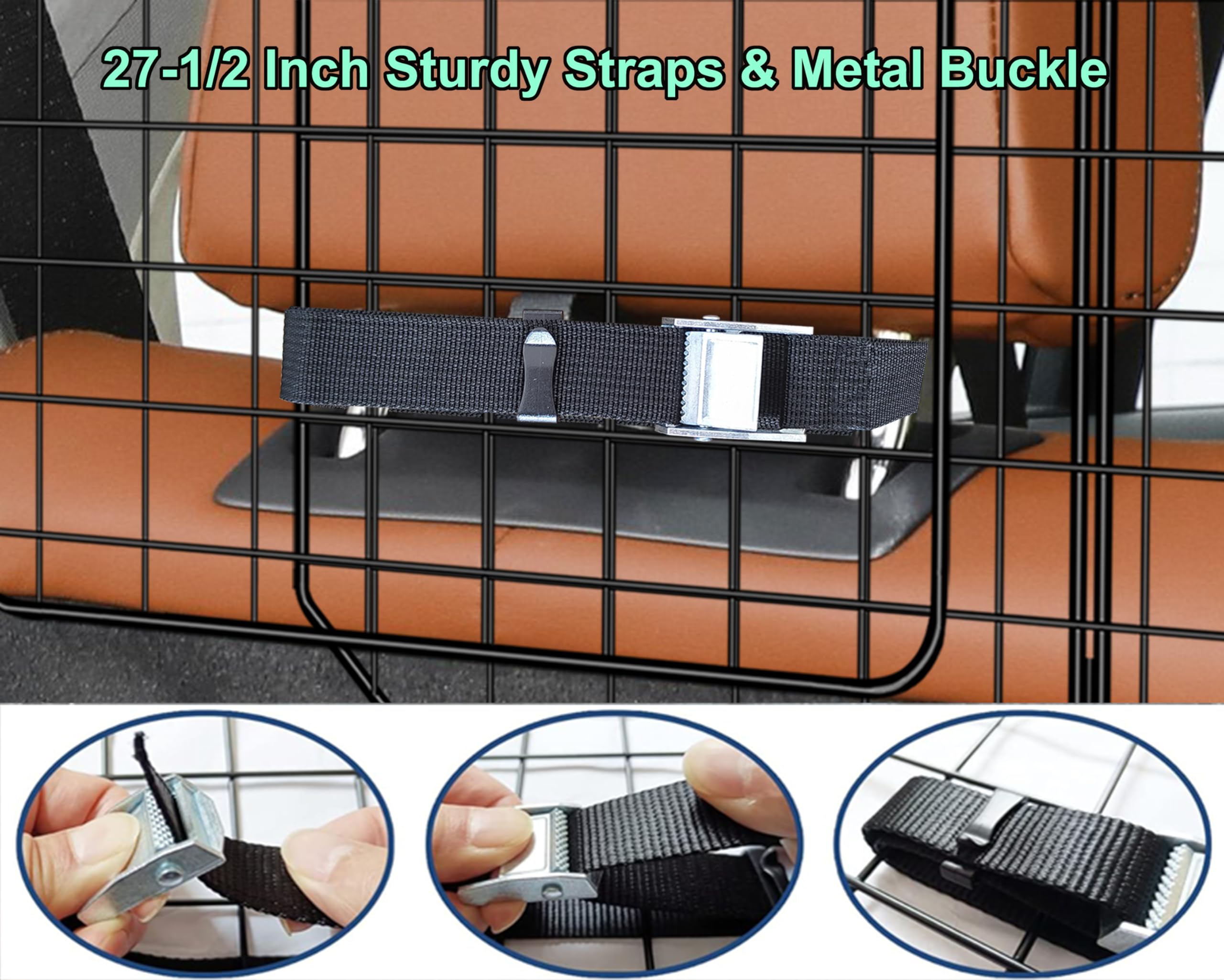 Casimr dog car barrier folded storage shows compact design for easy storage.