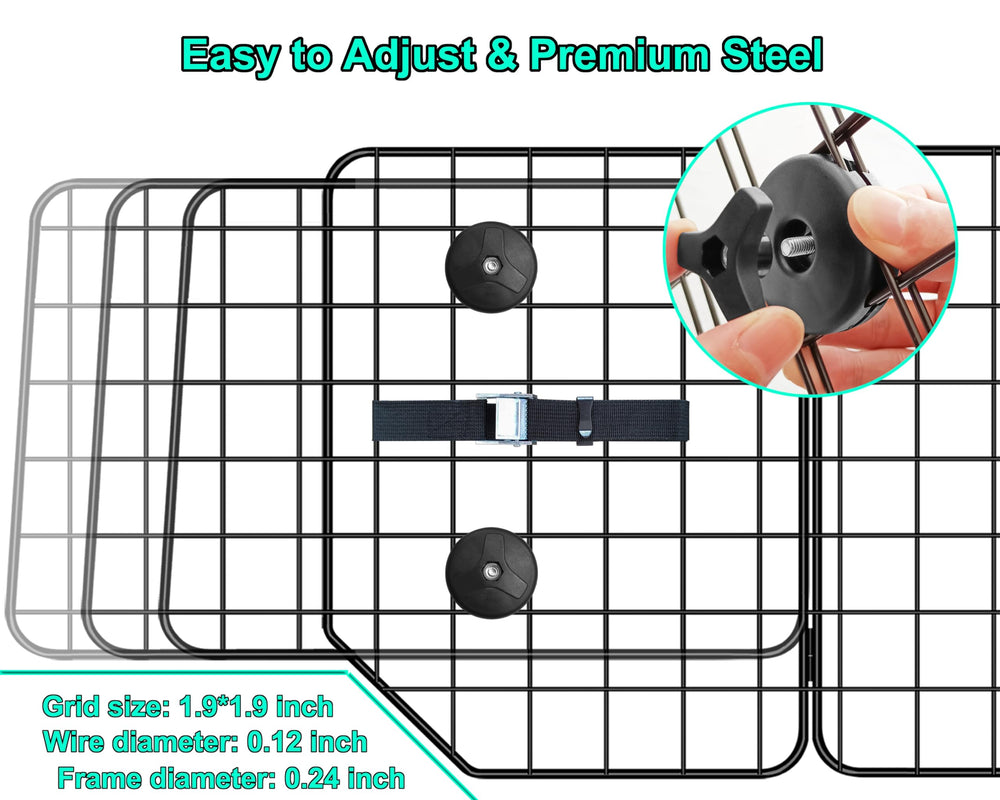 Casimr dog barrier in-use rear seat demonstrates containment during road trips.