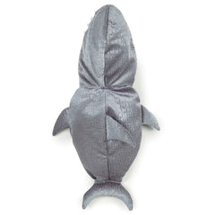 Casual Canine Shark Costume dog side view showing shimmer textured plush
