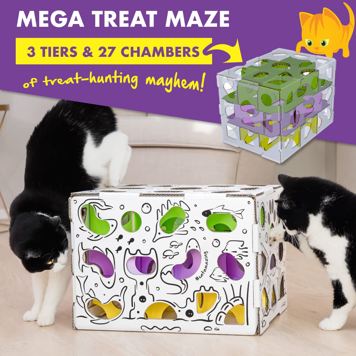 Cat Amazing MEGA setup with catnip and rewards for focused play.