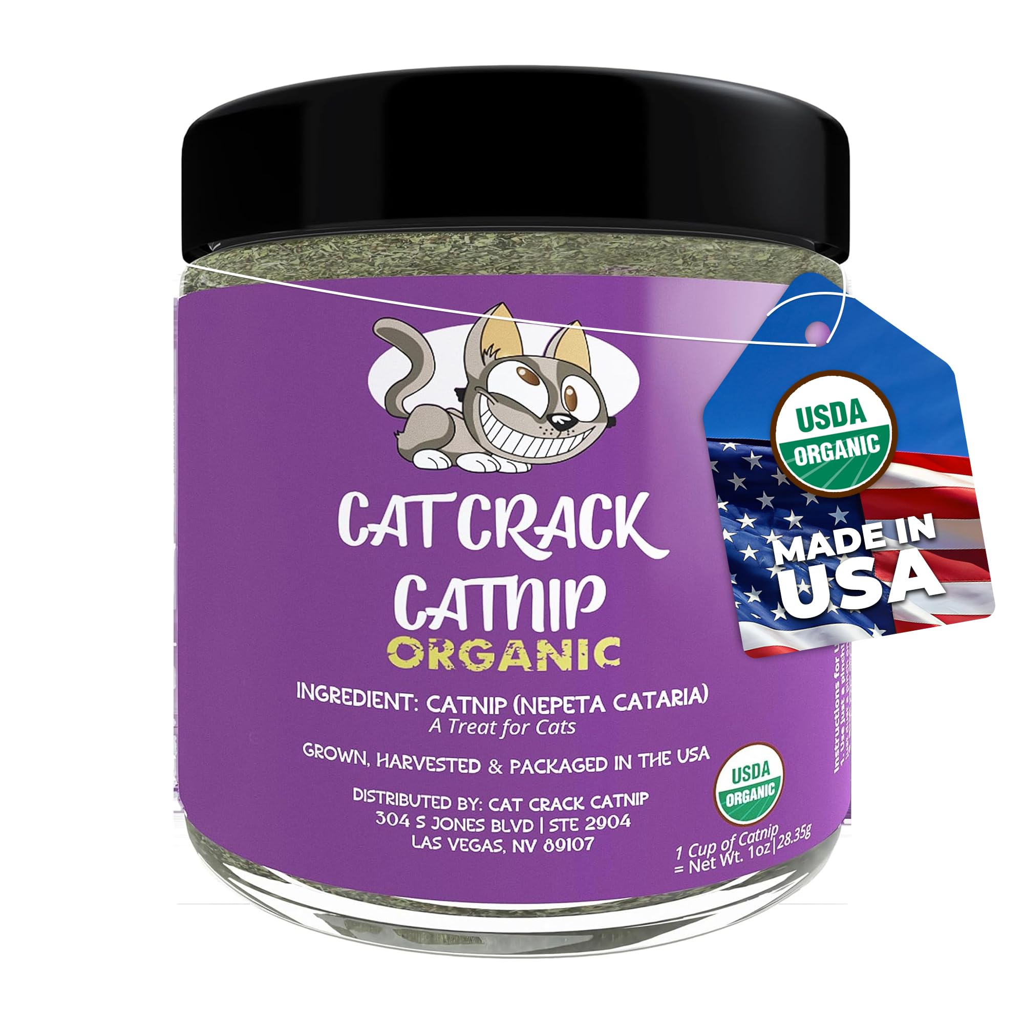 Cat Crack: bolsa de catnip orgánico para estimular juego seguro.