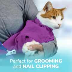 Cat-in-the-Bag easy-access grooming velcro ports for front paw care