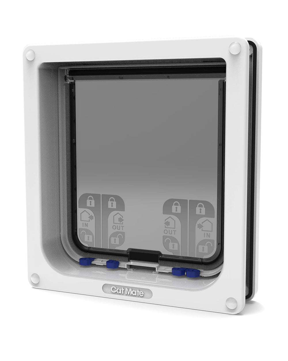 Cat Mate flap demonstrating compatibility with UPVC, metal, and wood doors