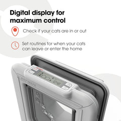 Cat Mate Elite ID Disc Flap LCD display shows timer and status