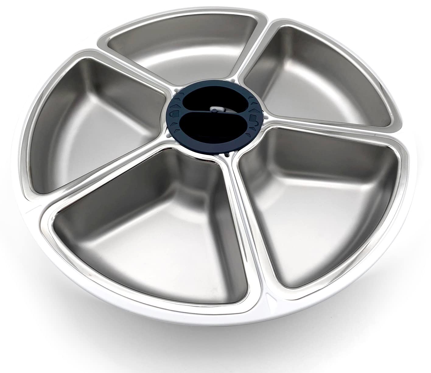 Cat Mate stainless steel bowl insert close-up highlights hygienic material for meals.