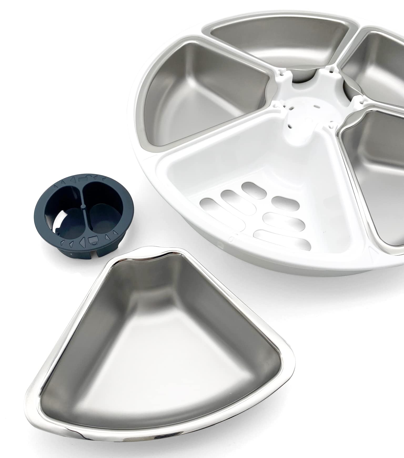 Cat Mate stainless steel bowl insert shallow design with smooth rounded edges.