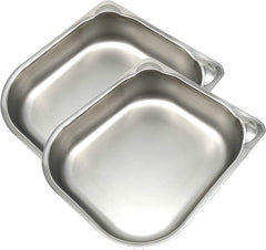 Front view of Cat Mate stainless steel bowl inserts, durable two-pack.