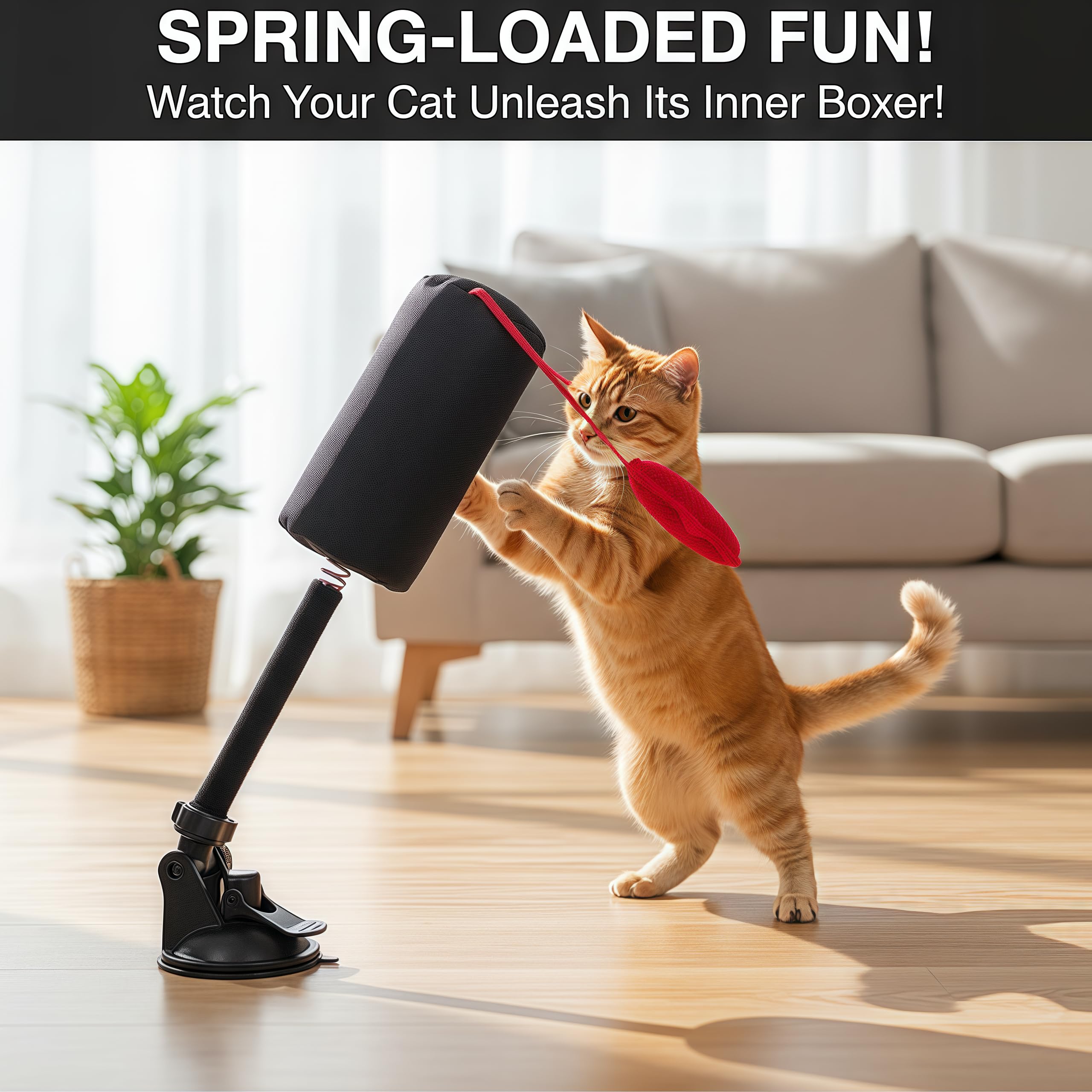 Cat Punching Bag Toy dangling gloves provide hands-on play that sparks curiosity and paw engagement.