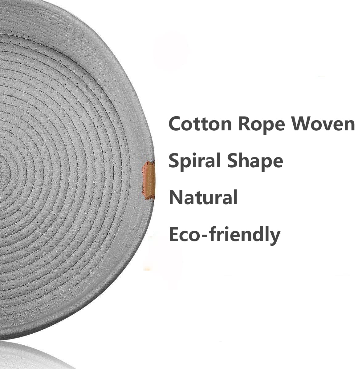 Cat rope bed grey weave detail highlights durable chew-resistant fabric