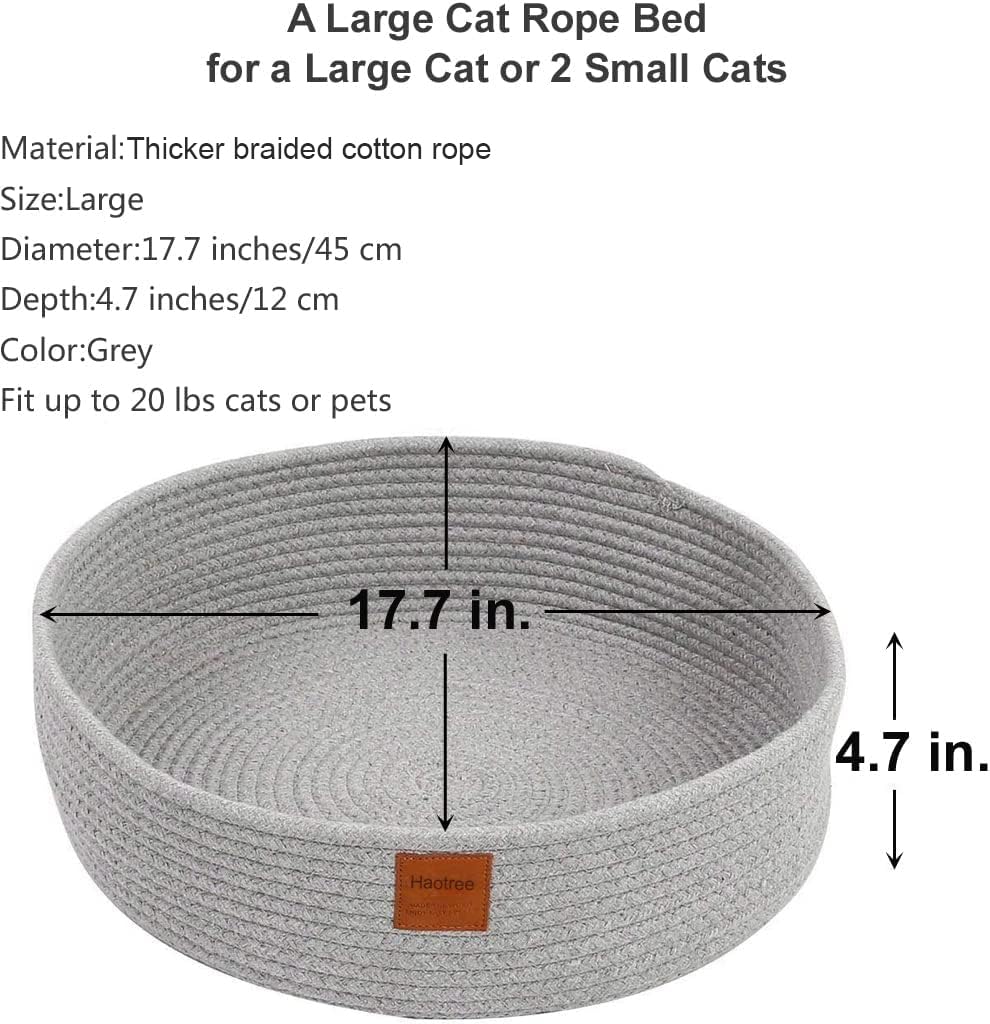 Cat rope bed close-up rim supports head and neck for secure rest