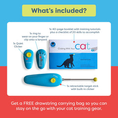 CAT SCHOOL Clicker Training Kit yellow ball target helps cats touch and follow