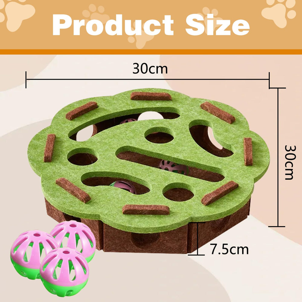 Cat Scratch Puzzle Enrichment Box green pattern compact design fits small spaces.