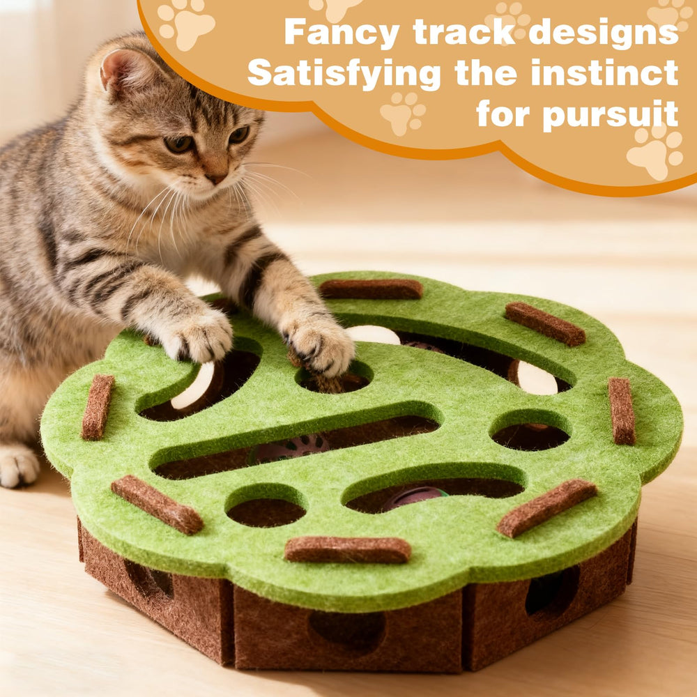 Cat Scratch Puzzle Enrichment Box green pattern durable material stays sturdy during play.