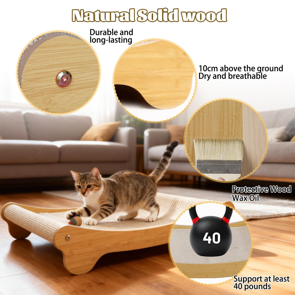 2-in-1 Cat Scratching Board Bed detachable pad simplifies cleaning and maintenance routines