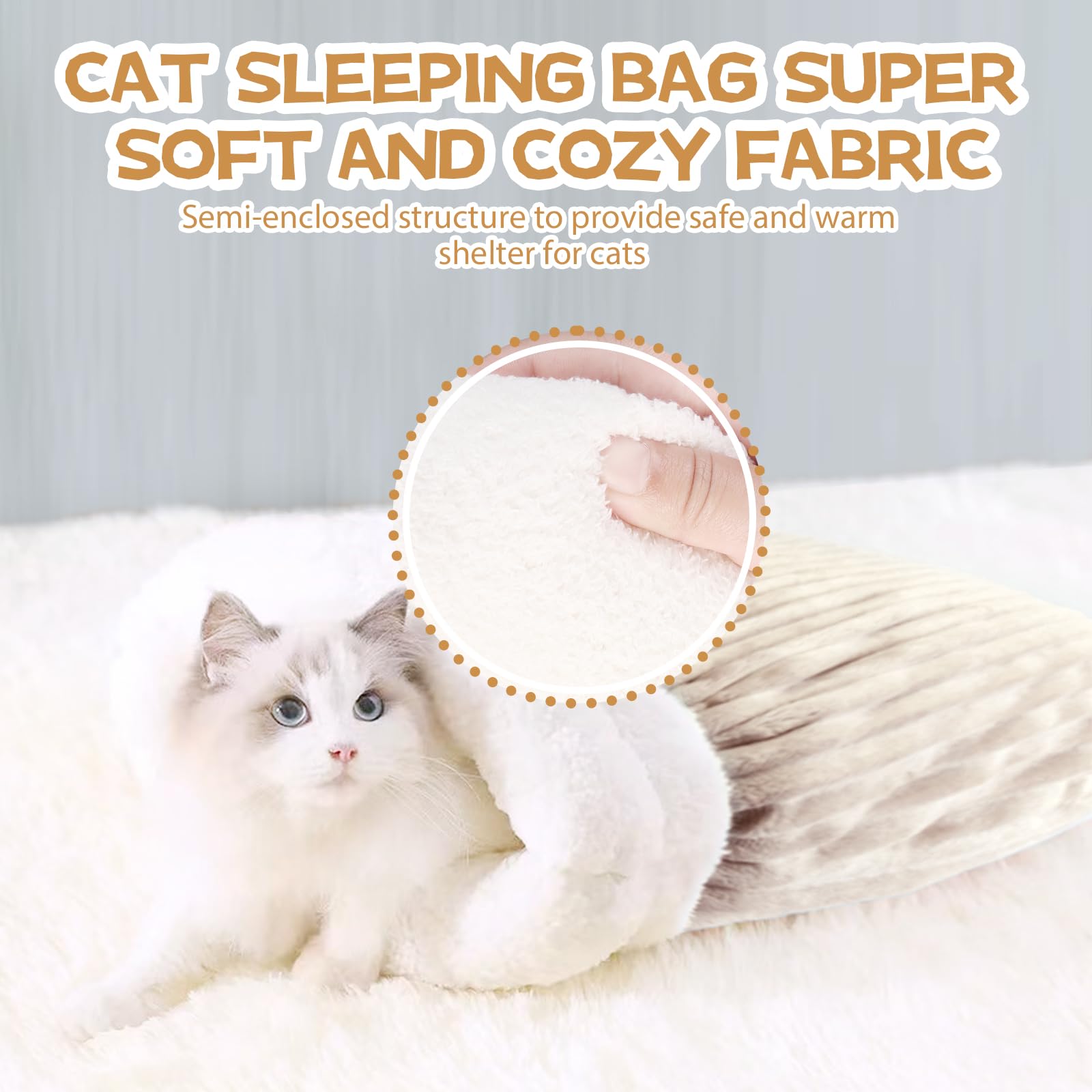 Cat Sleeping Bag large entry pocket enables easy entry and exit for cats