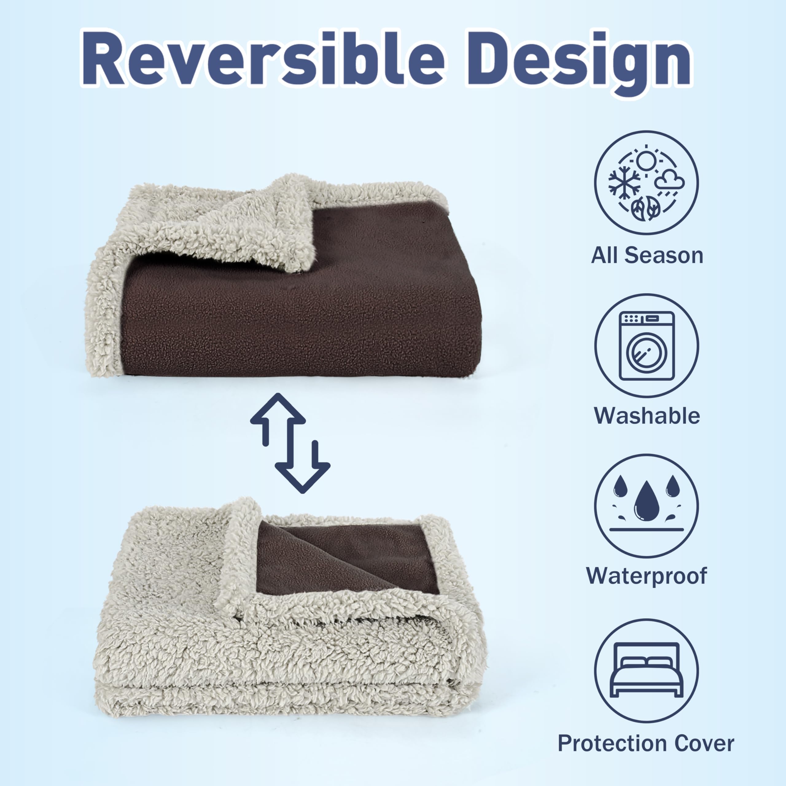 Catalonia waterproof-bed-blanket-plush-sherpa-back provides extra warmth for lounging.