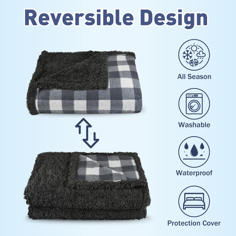 Catalonia waterproof bed blanket illustrating reversible design for cozy comfort.