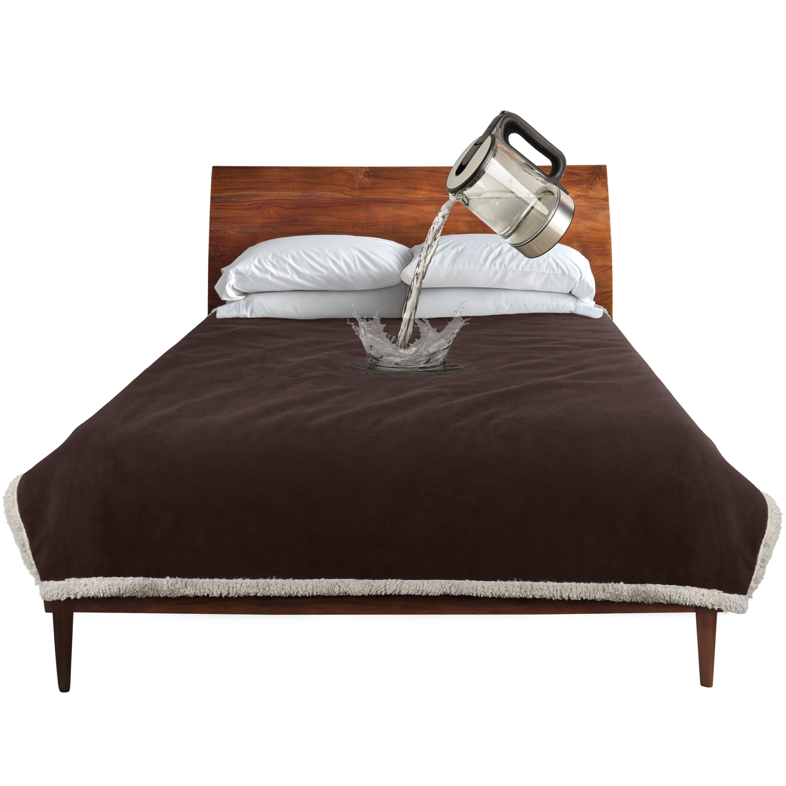 Catalonia waterproof-bed-blanket-waterproof-coating protects furniture from spills.