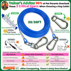 Catapamey 30ft stainless dog cable ready for durable outdoor use