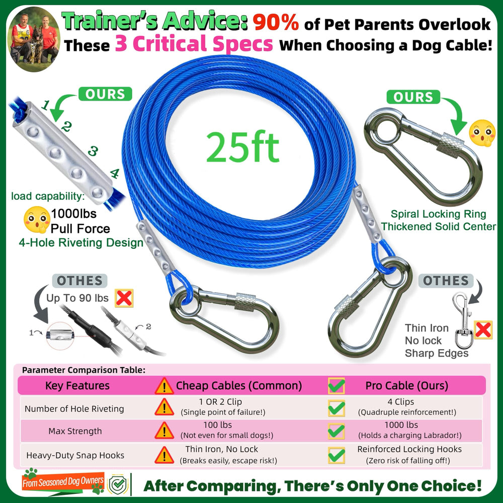 Catapamey 360° swivel dog run anchor in action for yard play