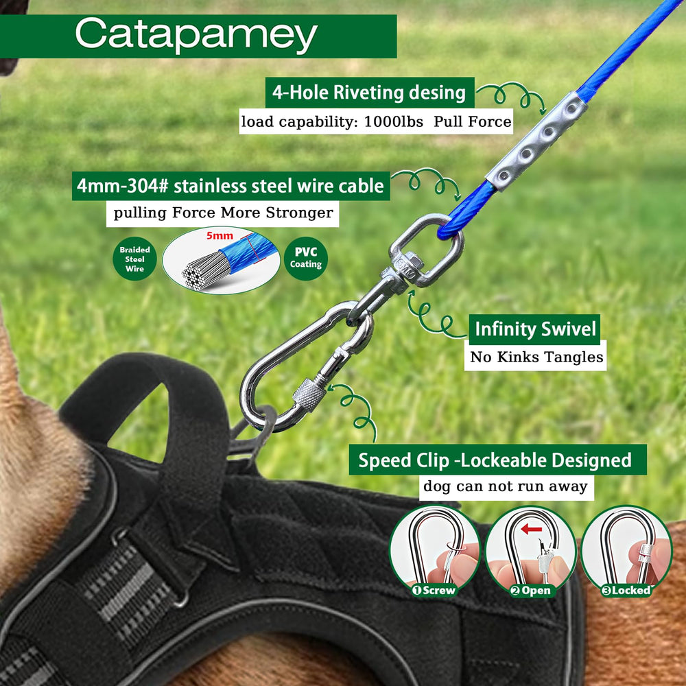 Catapamey rotating-base dog run shows freedom with 360° rotation