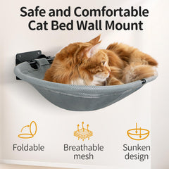 CatAve foldable wall hammock stored neatly to maximize indoor space.