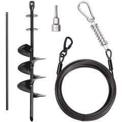 CatAve heavy-duty dog tie-out stake ground assembly for secure yard setup