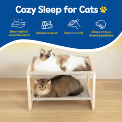CatAve two-tier elevated cat bed front view highlighting sturdy support