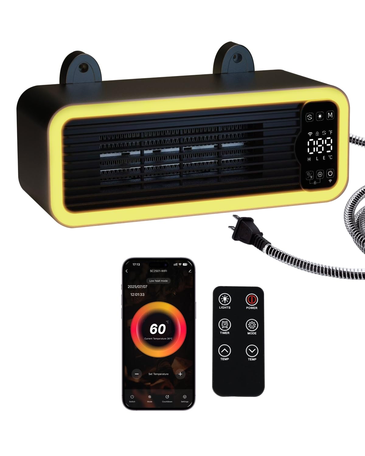 CATBOAT 1200W pet heater wall-mount for rapid warmth in dog houses.