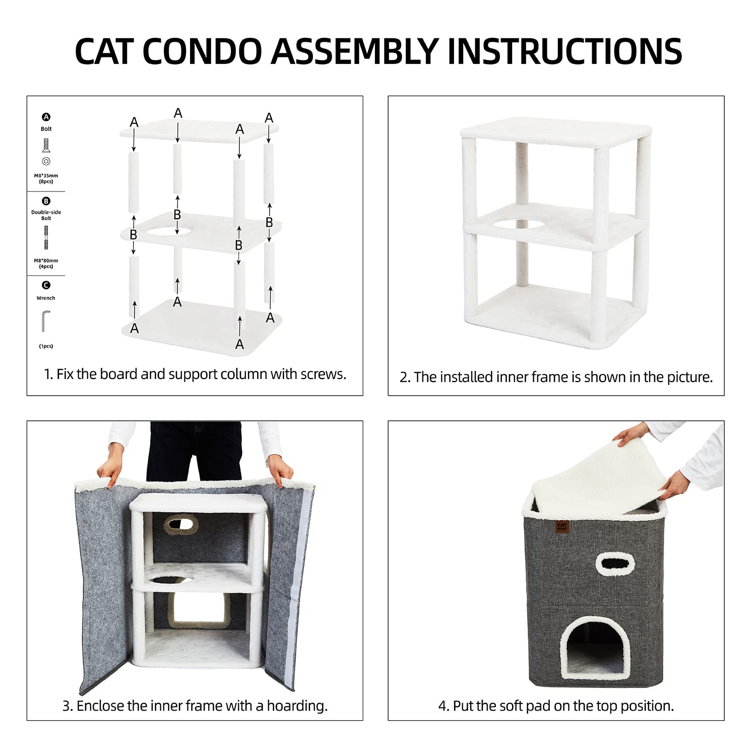 CATBOAT sturdy 12mm MDF construction ensures durable indoor use