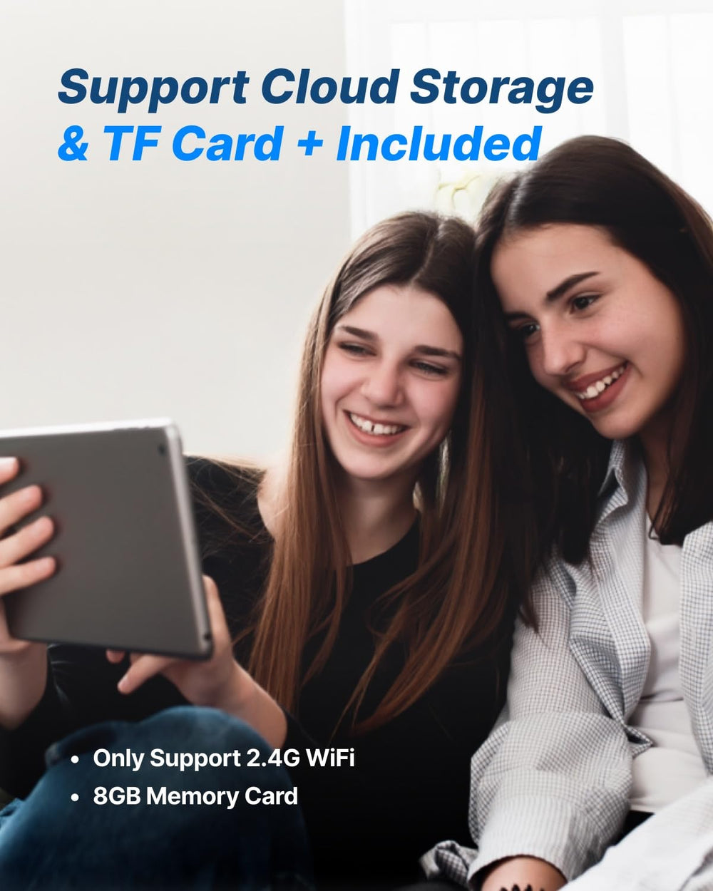 CATBOAT Camera with TF card slot supports expandable local storage.