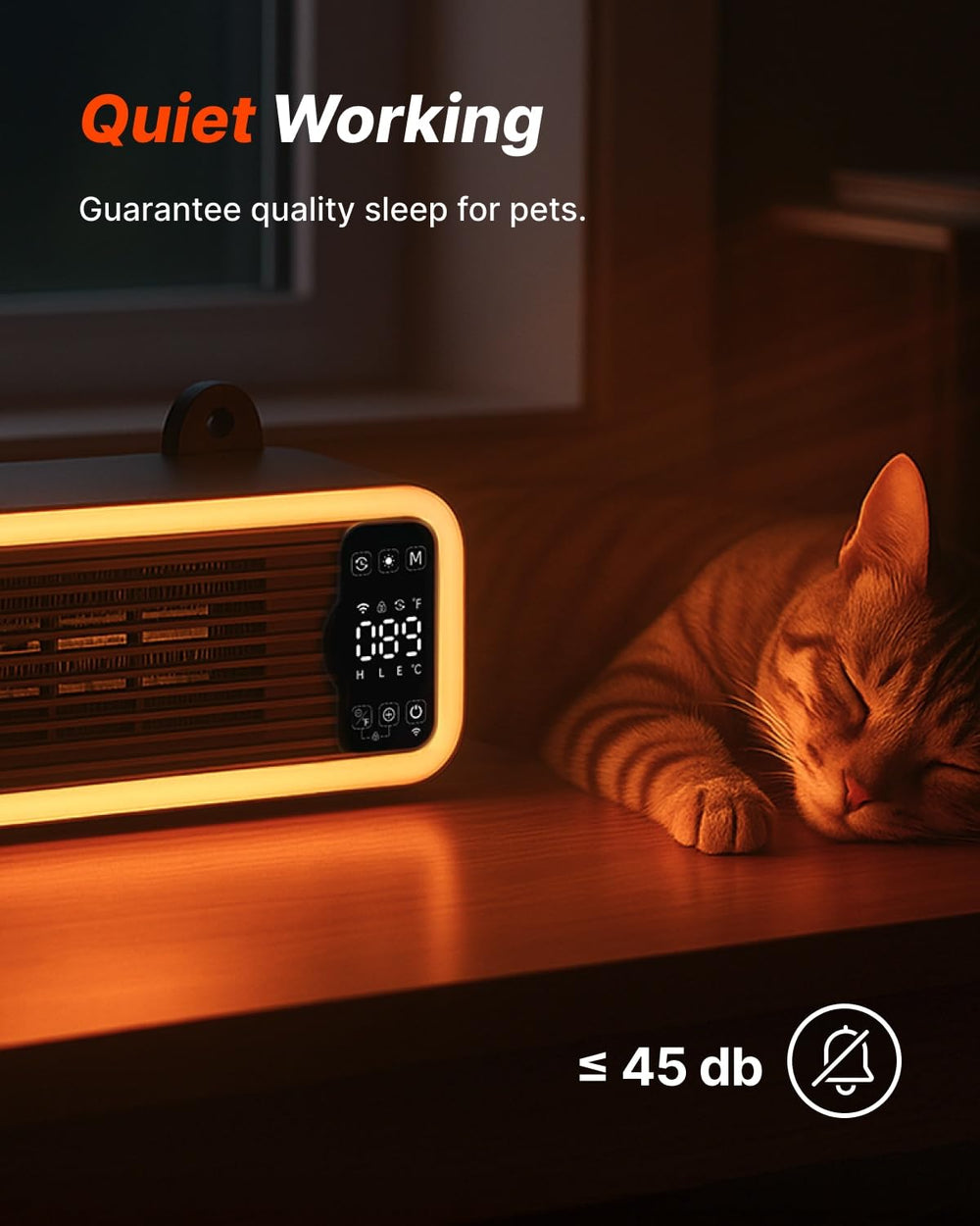 CATBOAT UL-certified heater designed for spaces up to 600 ft³.