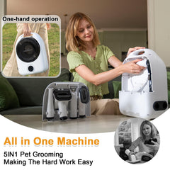 Catboxy de-shedding brush captures loose fur during grooming sessions.