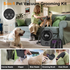 Catboxy dog grooming vacuum attachments brush and clipper ready for efficient grooming.