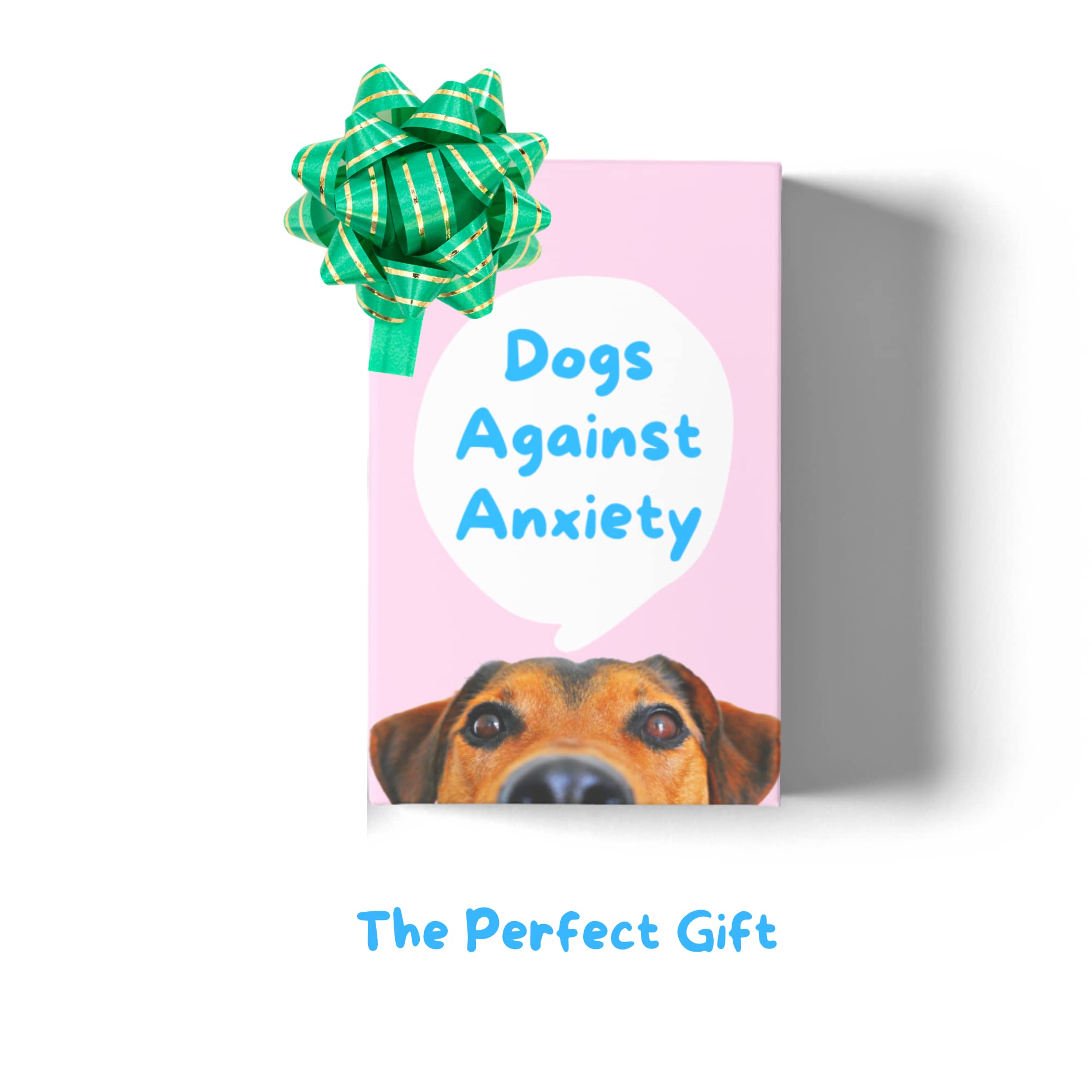 CATCHYOURDREAMS Dogs Against Anxiety card in hand demonstrating a moment of calm.