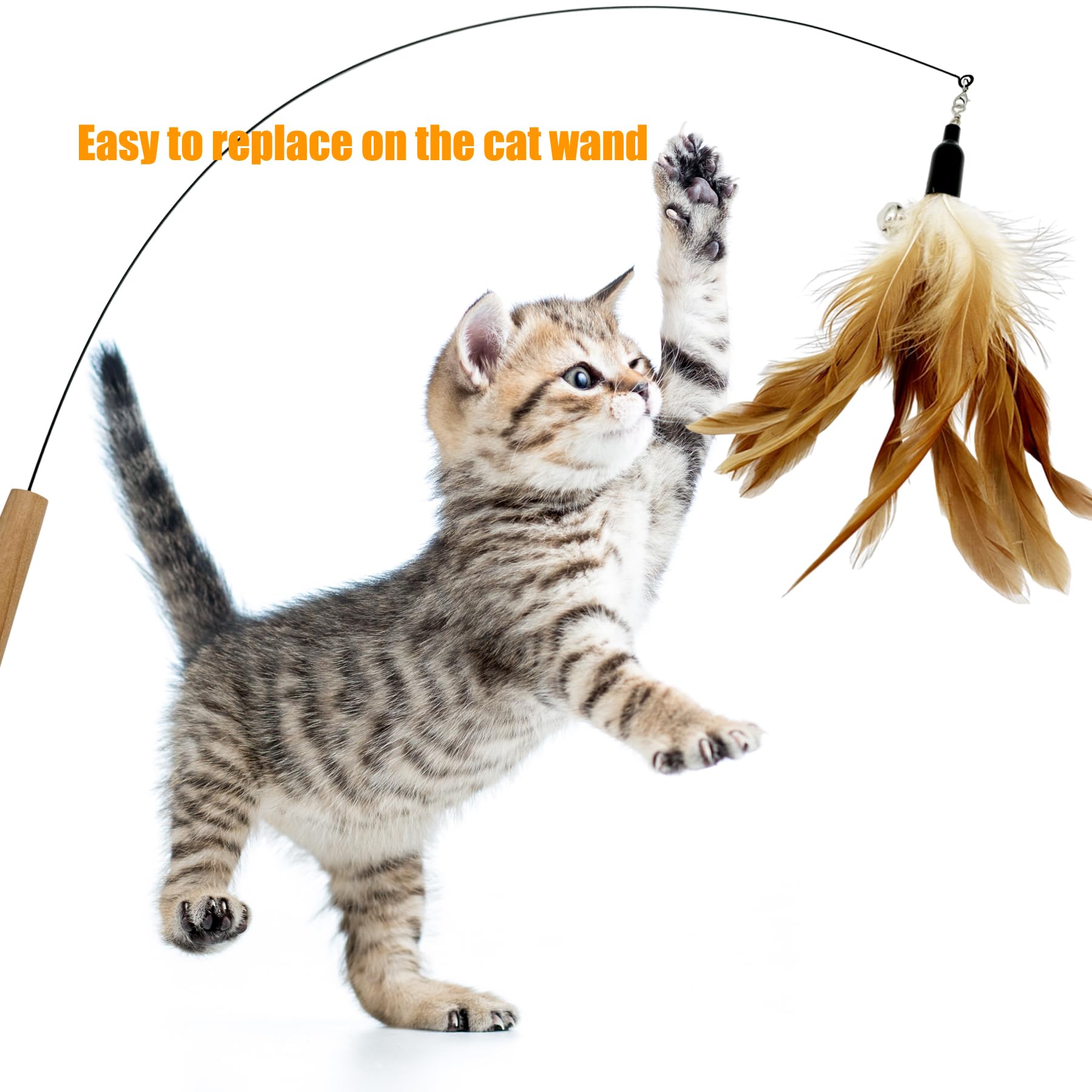 CATENEED cat wand refill soft feathers for engaging chase sessions