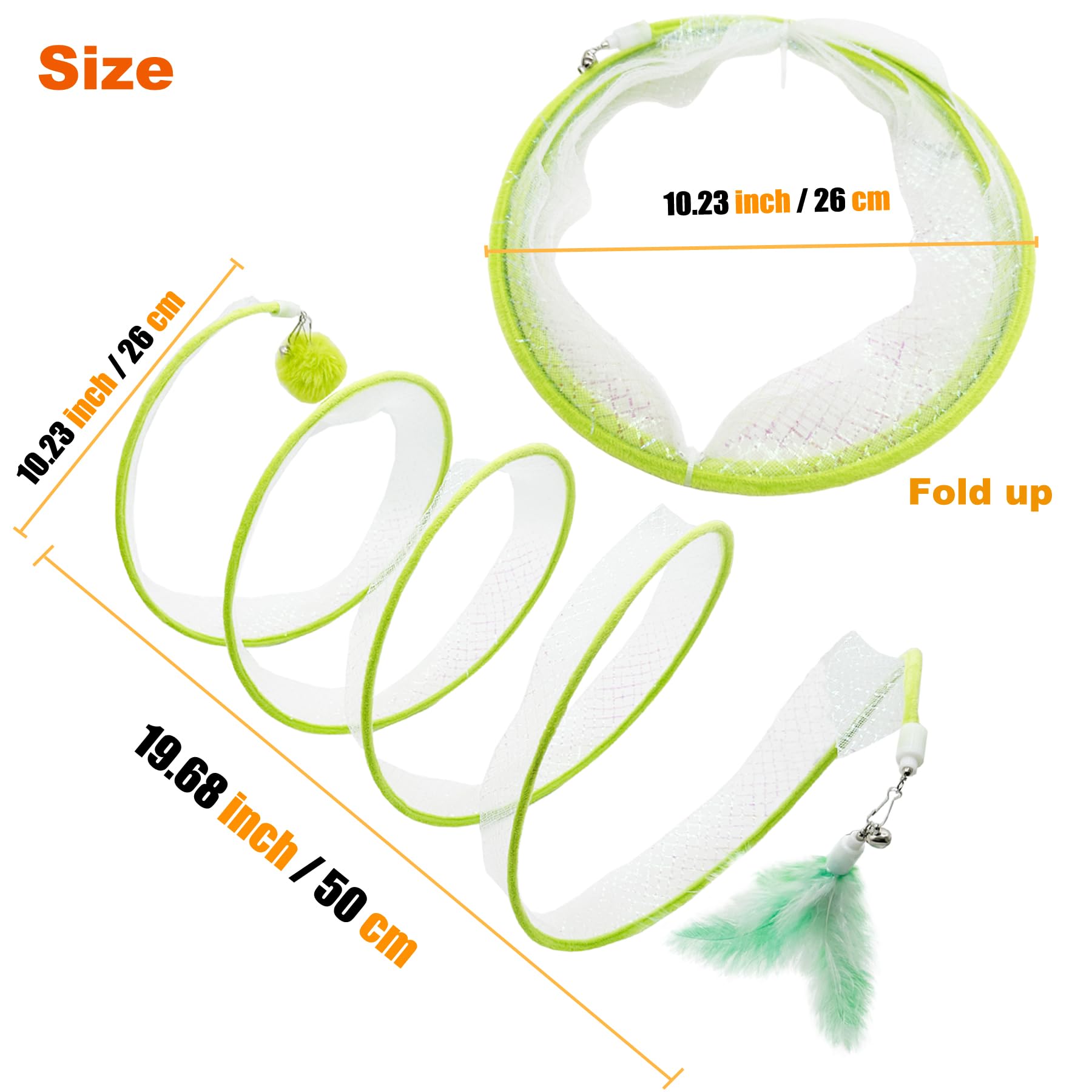 CATENEED Self-Play Spiral Tunnel Green Bright Colors attract curiosity and play