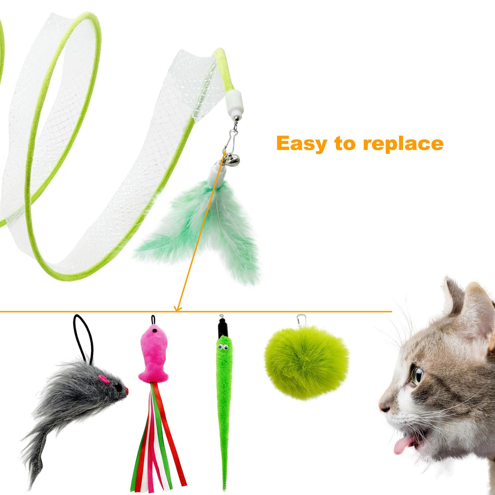 CATENEED Self-Play Spiral Tunnel Green Folding-Storage enables easy cleanup between sessions