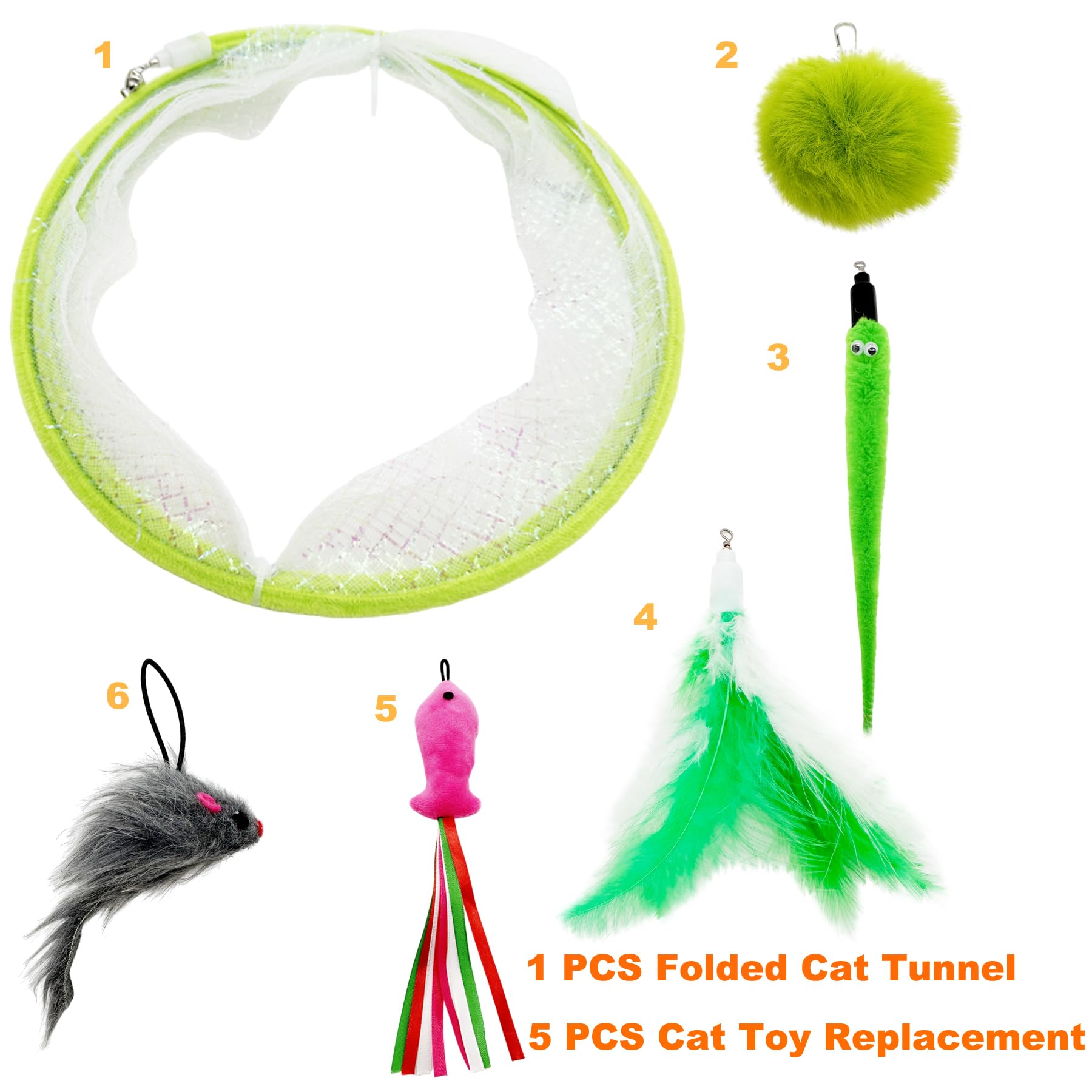 CATENEED Self-Play Spiral Tunnel Green Steel-Frame offers sturdy support during play