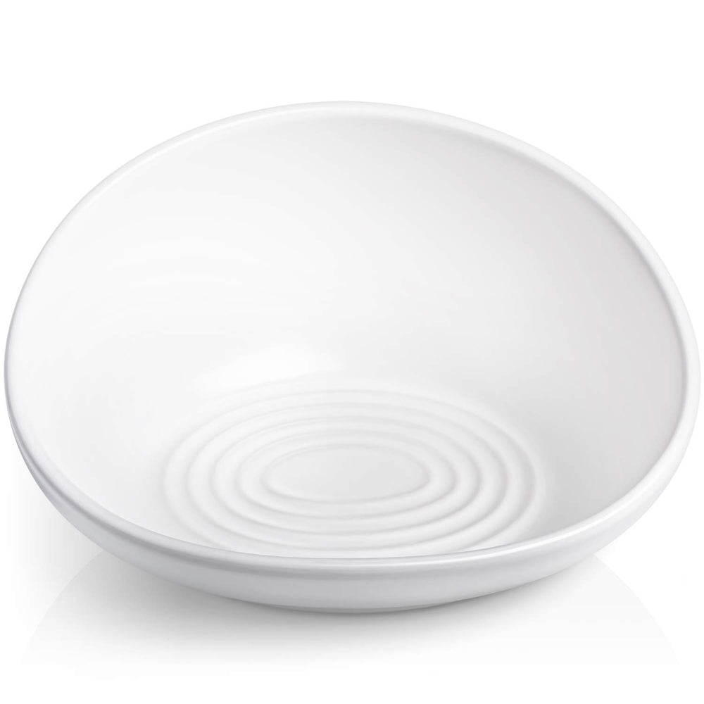 CatGuru ceramic no-spill bowl with raised back keeps feeding area tidy