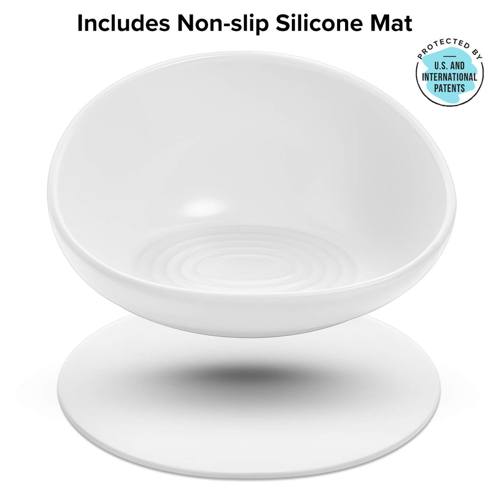 CatGuru white indoor-cat bowl complements small spaces and easy cleaning